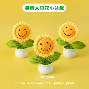 Graduation season smiling sunflower weaving smiling face sunflower small potted camping picnic shooting props holding flowers