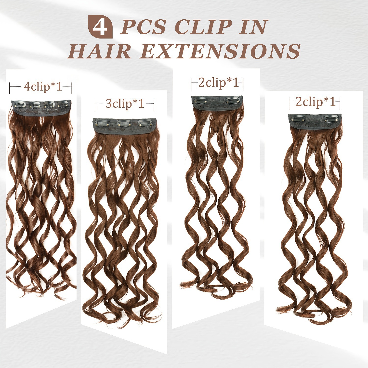 Extensiones de cabello de fibra química de damas europeas y americanas 4 piezas de cabello largo rizado retrógrado estilo de la República Popular de la Peruca romana