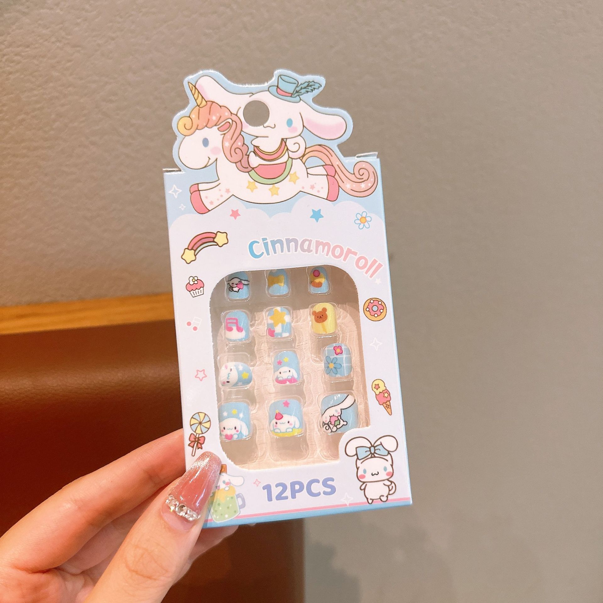 Niños pegatinas de uñas chicas dibujos animados pony paoli pegatinas de uñas desmontables piezas de uñas dulces lindas para usar uñas
