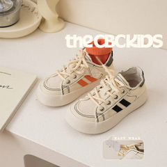TheCBC【德訓流蘇鞋】兒童潮流板鞋春秋新男女童魔術貼帆布241017