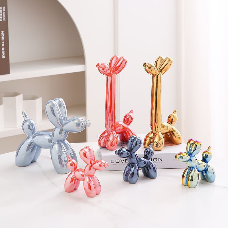 Entrance Internet celebrity TV cabinet home electroplating living room balloon high-looking dog creative decorative ornaments light luxury