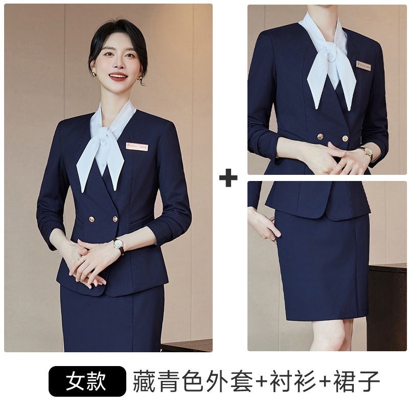 2025秋冬长袖职业西装套装女酒店正装大堂经理物业客服接待工作服|undefined