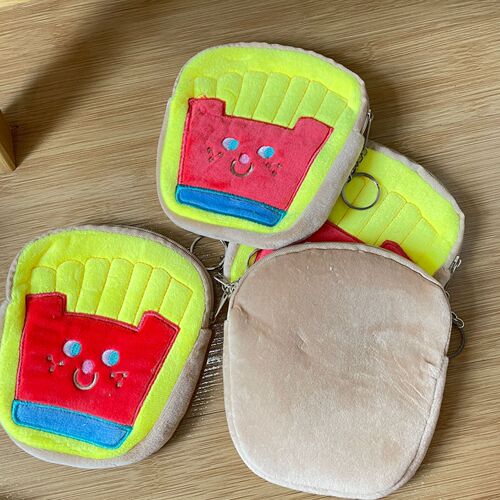 Round plush bag zipper girl back bar pendant storage bag children's coin purse cartoon creative bag LQB06