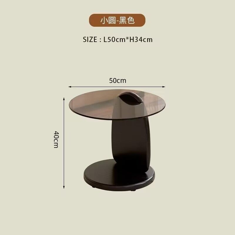 Fábrica directa de fábrica directa pequeña sala de estar de vidrio temperado mesa de té redonda combinación de mesa de té de lujo ligera