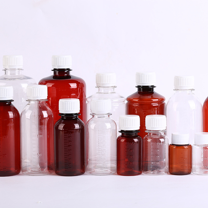 透明塑料瓶200ml250ml500ml液体分装瓶小口透明PET固体瓶样品瓶子