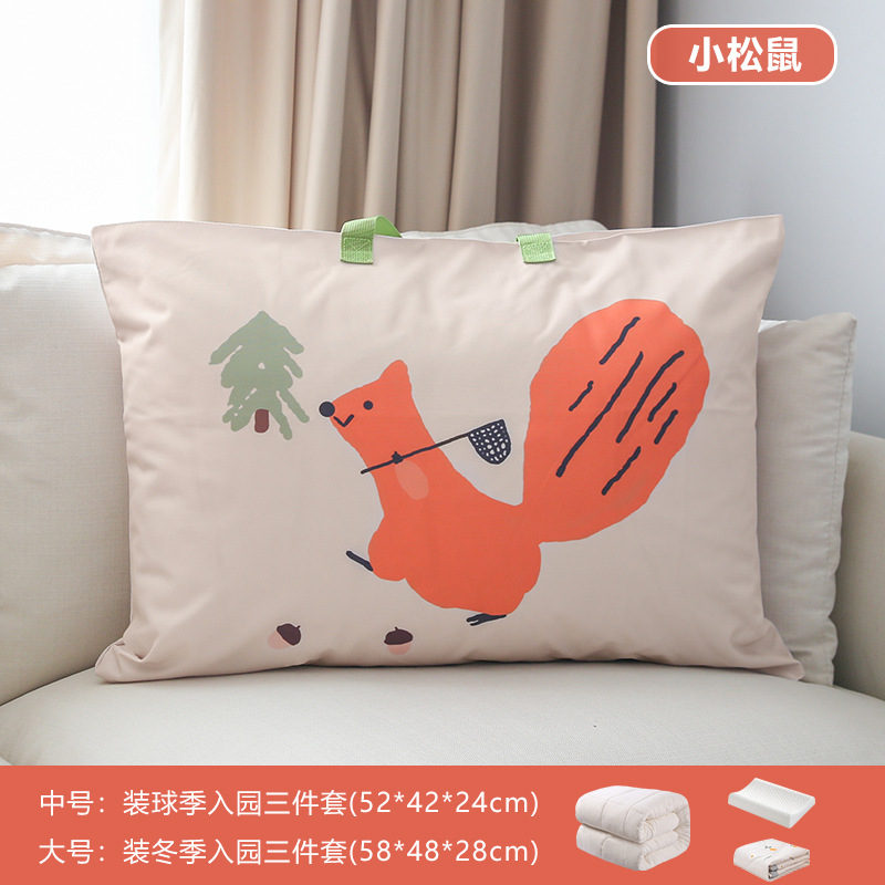 Kindergarten de tres piezas bolsa de almacenamiento de tela Oxford equipaje ropa bolsa de embalaje tarjeta de estudiante pase algodón edredón bolso