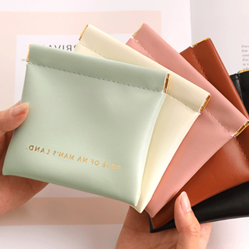 Storage Bag Pu Leather Automatic Closing Storage Dust Bag Jewelry Watch Cosmetics Data Cable Headphone Cosmetics Bag