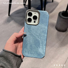 适用华为P80手机壳oppo防摔小米17苹果贴皮牛仔纹vivo国产保护壳