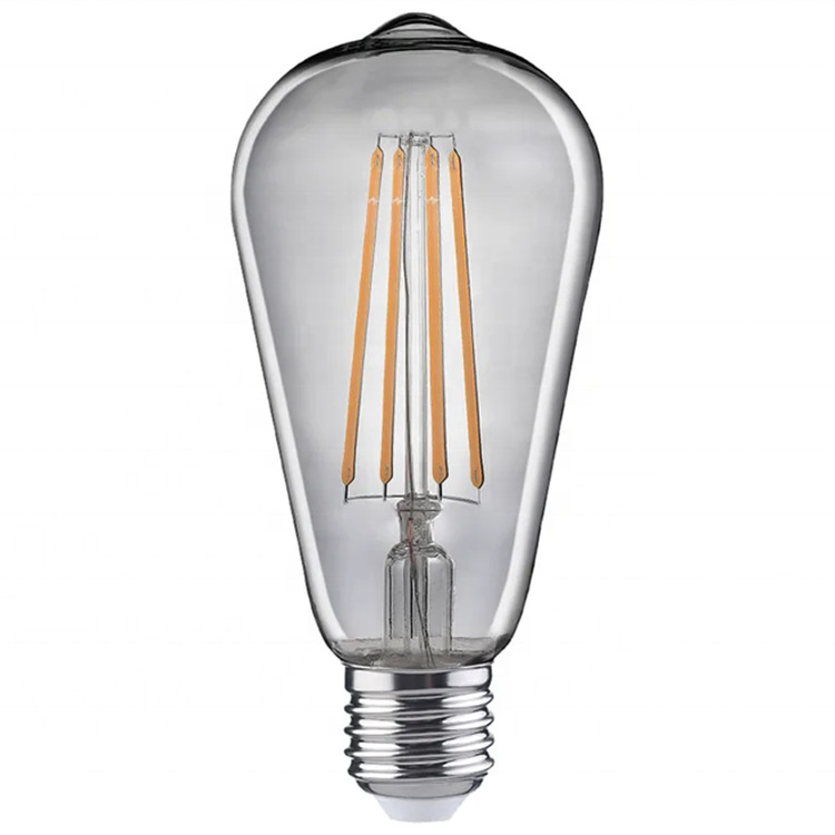 Lámpara de filamento LED ST64 Edison, bombilla retro de bajo consumo, casquillo E27, luz decorativa en forma de gota de agua, súper brillante
