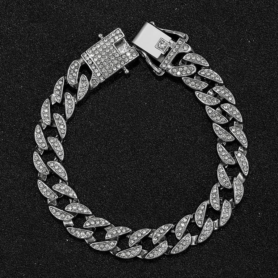 Colier personalizat oval hip hop, brățară, diamant de apă, bijuterii pentru bărbați, lanț cubanez_voghion.com