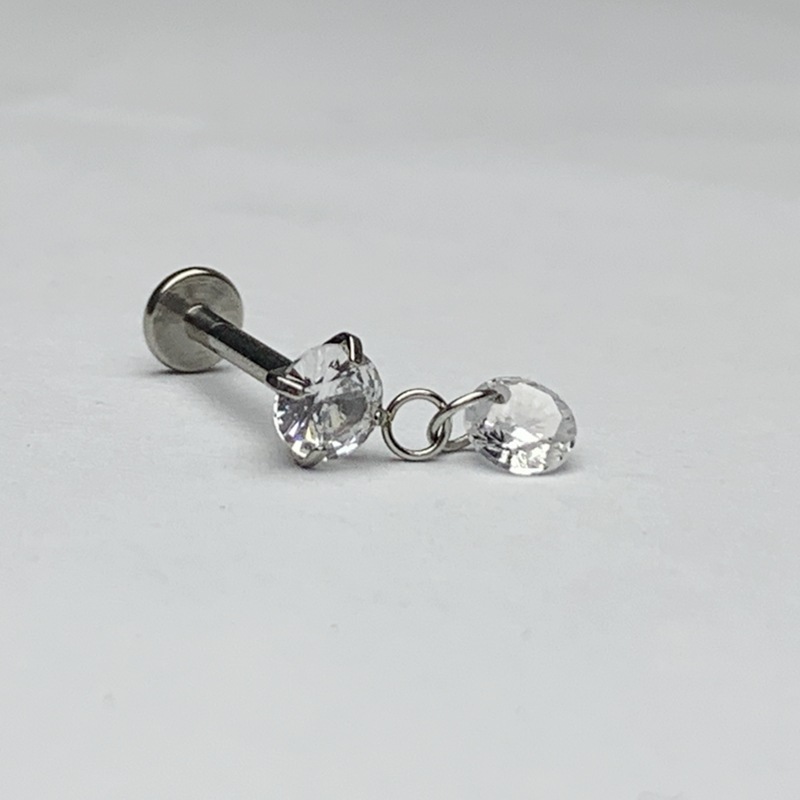 Grenzüberschreitender Lippenpiercing-Stecker aus Edelstahl mit Innengewinde und Zirkonia in Herz-, Quadrat-, Pentagramm- und runder Form_voghion.com