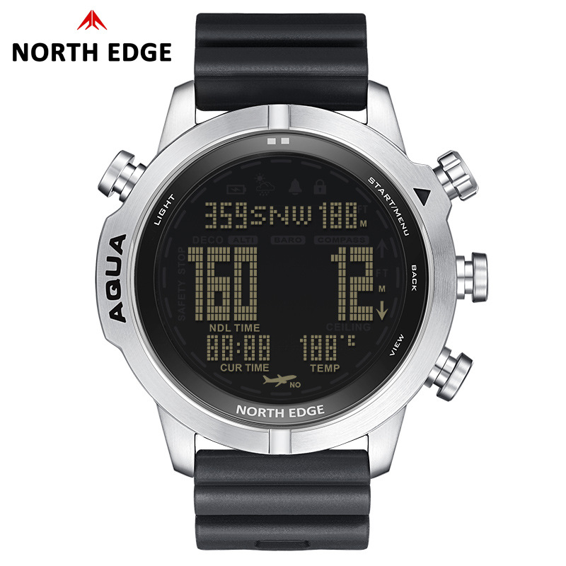 Hombres deportes al aire libre impermeable inteligente buceo ordenador reloj altura presión de aire brújula temperatura reloj electrónico