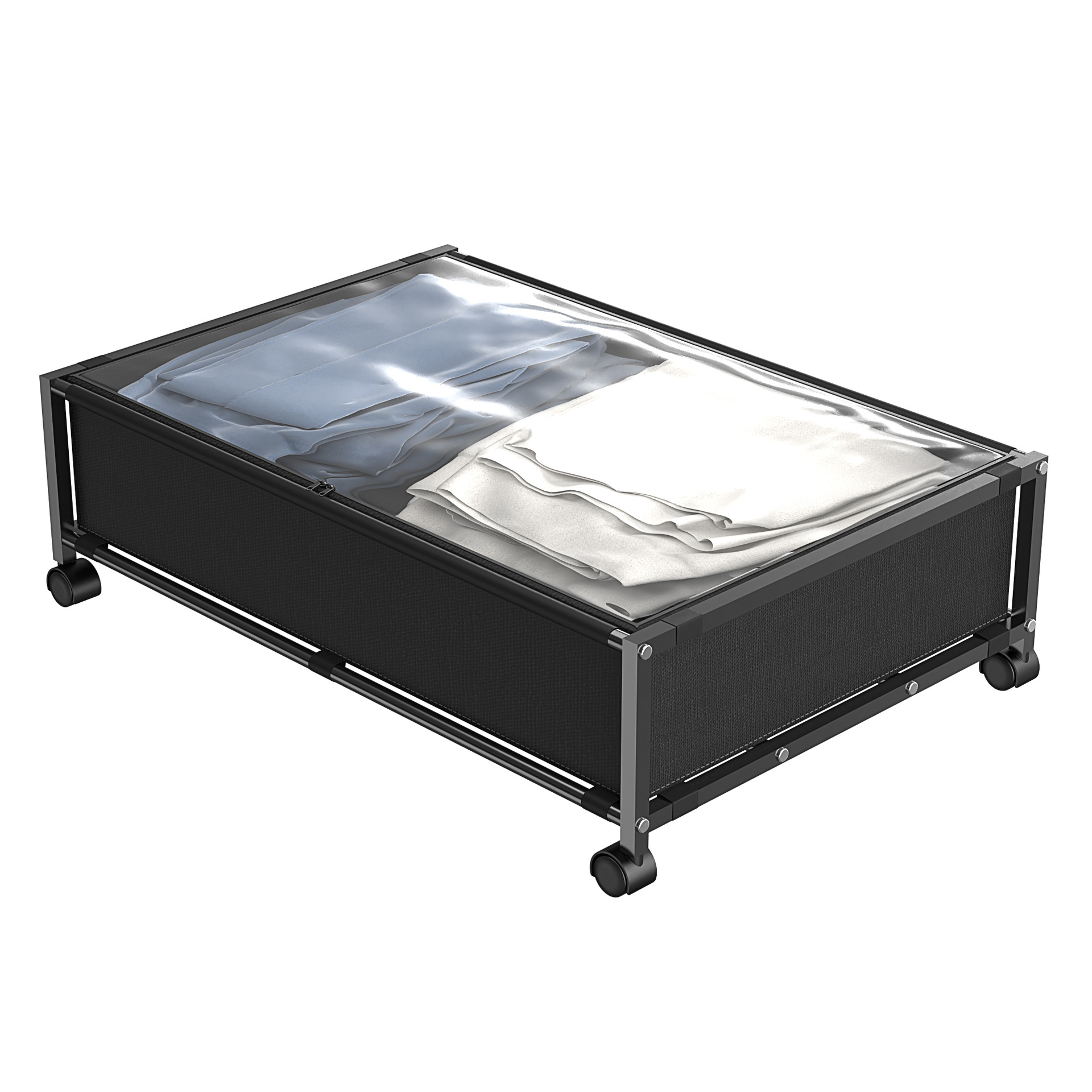 Amazon caja de almacenamiento debajo de la cama con ruedas hogar cama inferior sofá cajón tipo estante de almacenamiento móvil Almacenamiento de libros de ropa