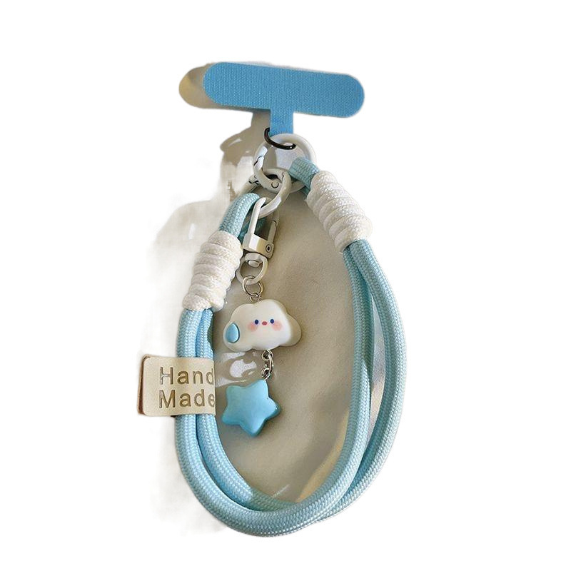 Nube silenciosa estrella teléfono móvil colgante pulsera corta colgante de cámara colgante llavero universal cuerda de mano
