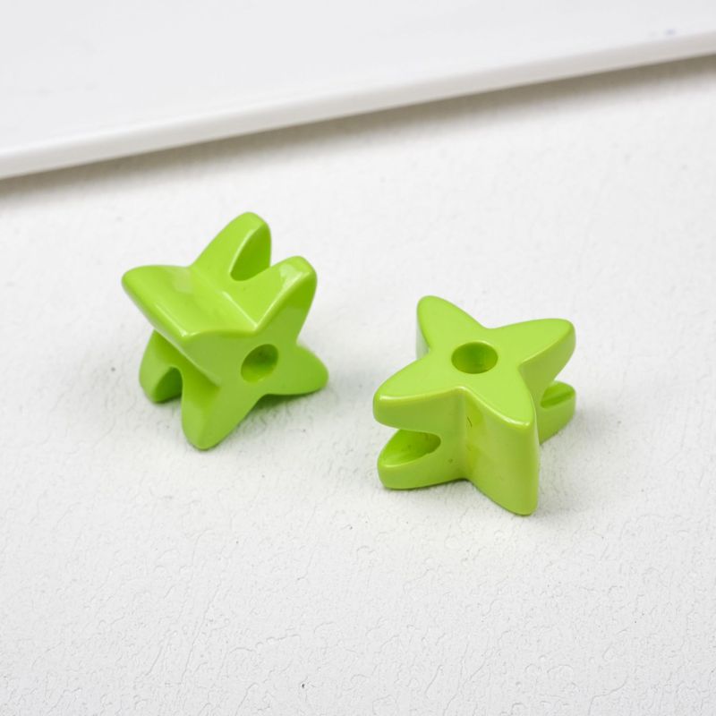 烤漆大孔星星穿孔花朵伞绳鞋带包挂亚克力diy饰品配件手机链配件|undefined