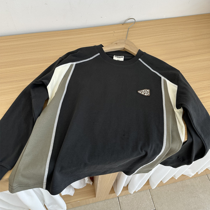 Mitoong 26 New Autumn Cycling Sports Outdoor Moisture-Wicking Antibacterial Color-Block Long-Sleeve T-Shirt for Boys and Girls