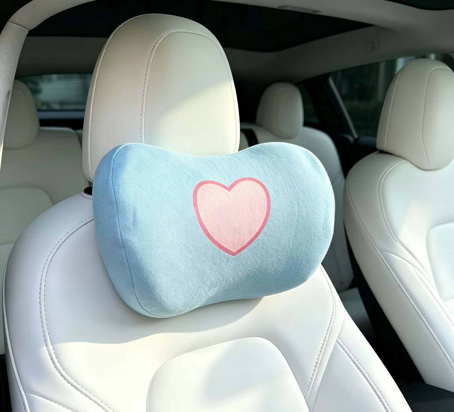 Cross-border wholesale of cute car lumbar support cushions, memory foam comfortable car headrests, neck pillows, and slow-rebound lumbar cushions