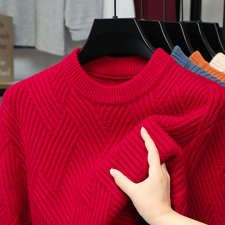 2025 Autumn/Winter 5-Gauge Thickened 560g Merino Wool Crew Neck Sweater, Knitted Casual Warm Business Solid Color Base Layer 2025 Autumn/Winter 5-Gauge Thickened 560g Merino Wool Crew Neck Sweater, Knitted Casual Warm Business Solid Color Base Layer
