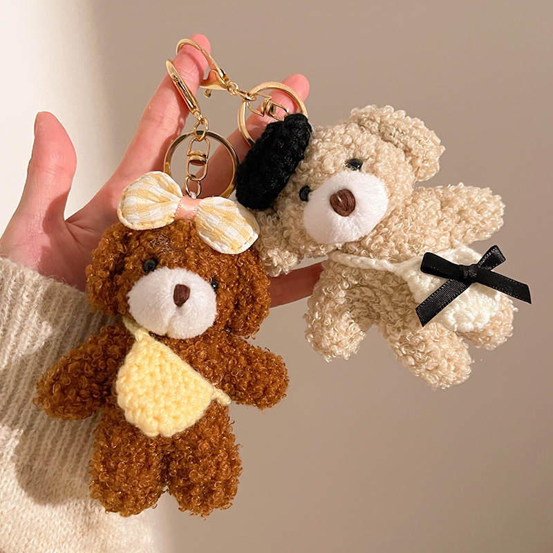 クリエイティブソフトかわいいクマペンダントぬいぐるみ人形バッグペンダントアクセサリーかわいいテディベアキーホルダー|undefined