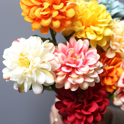 Home vase flower arrangement simulation peony short branch bouquet dining table TV cabinet decoration silk flower peony flower