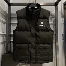 跨境大鹅刺绣羽绒马甲男女士背心加拿大羽绒服冬季坎肩加厚外套潮