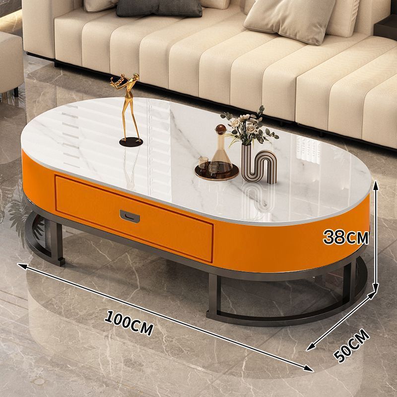 스노우 마운틴 화이트 조리대 + 블랙 프레임 오렌지 소프트 백