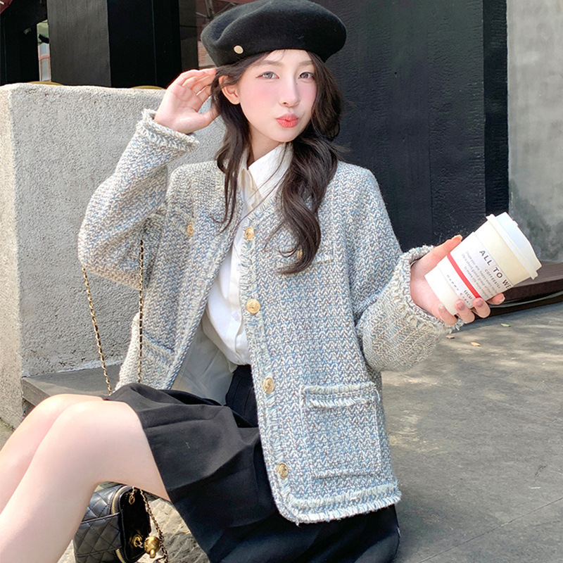 Tweed Socialite Chanel Style Short Coat Women's 2025 Spring and Autumn New Korean Style High-end Top 89511011