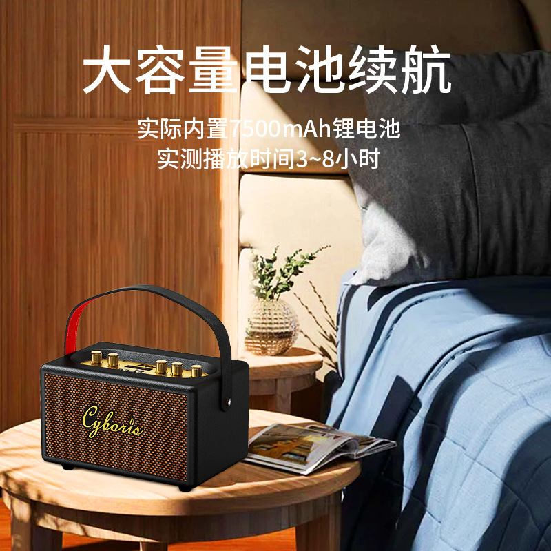 Cyboris家庭用k歌無線bluetoothスピーカー屋外携帯レトロマイク音響ラジオfm|undefined