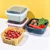 P方形多功能大号双层沥水篮家用厨房水果洗菜盆冰箱塑料沥水篮子|ms