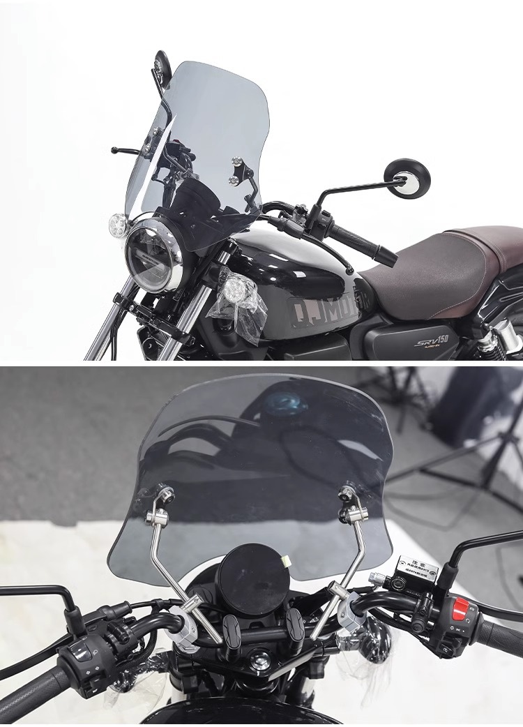 Muscle car Wolf suitable for Qianjiang flash 150 windshield windshield front windshield motorcycle modification adjustable