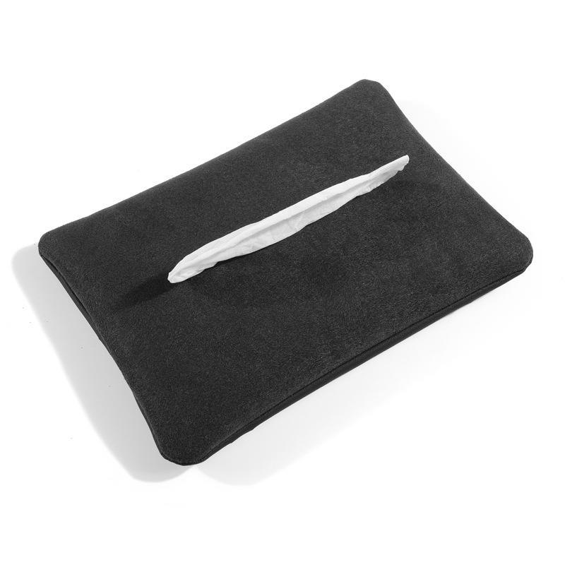 Caja de pañuelos coche visera silla trasera bolsa de papel colgante creativo Suede interior del coche suministros