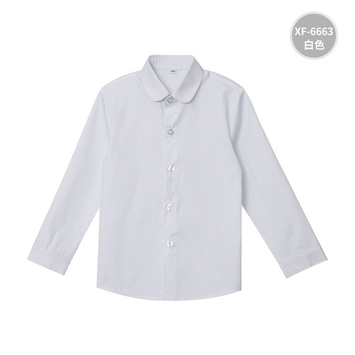 Student Long-Sleeve Shirt for Children, Fleece-Enhanced Black and White Striped Shirts—Spring and Autumn Style, Factory Direct