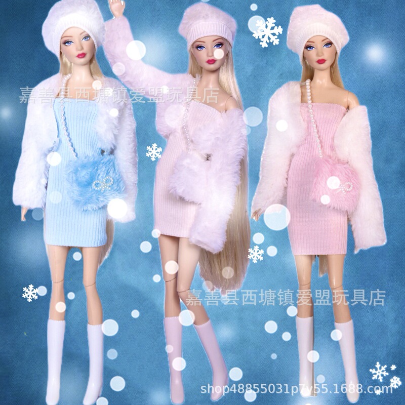 Wholesale Barbie doll clothes 30cm cross border foreign trade coat dress hat bag boots combination suit