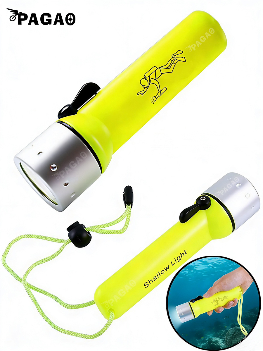 Фонарь, батарея, бассейн, маленький портативный дорожный водонепроницаемый светильник, дайвинг, 30м