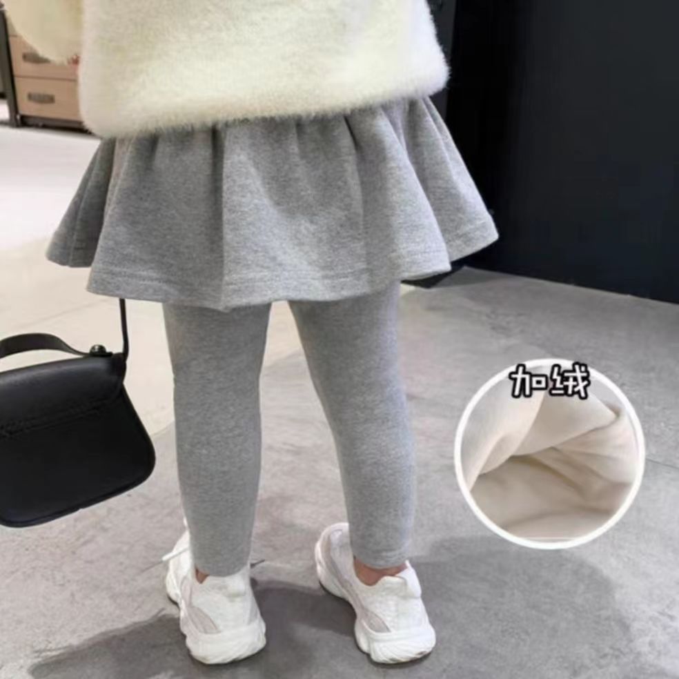女童打底裤外穿秋季保暖宝宝裤裙假两件12-5岁婴儿儿童裤子加厚