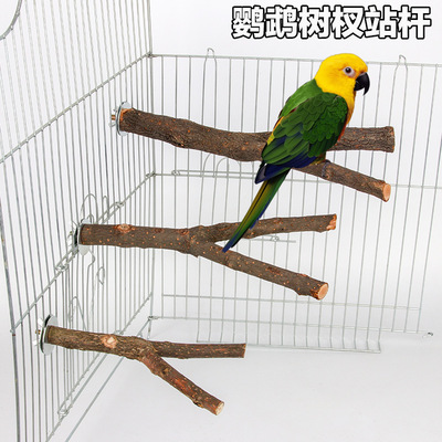 鸟磨爪棒鹦鹉鸟用品鸟笼 鹦鹉磨牙棒鸟窝磨爪树杈棒站杠磨砂站杠