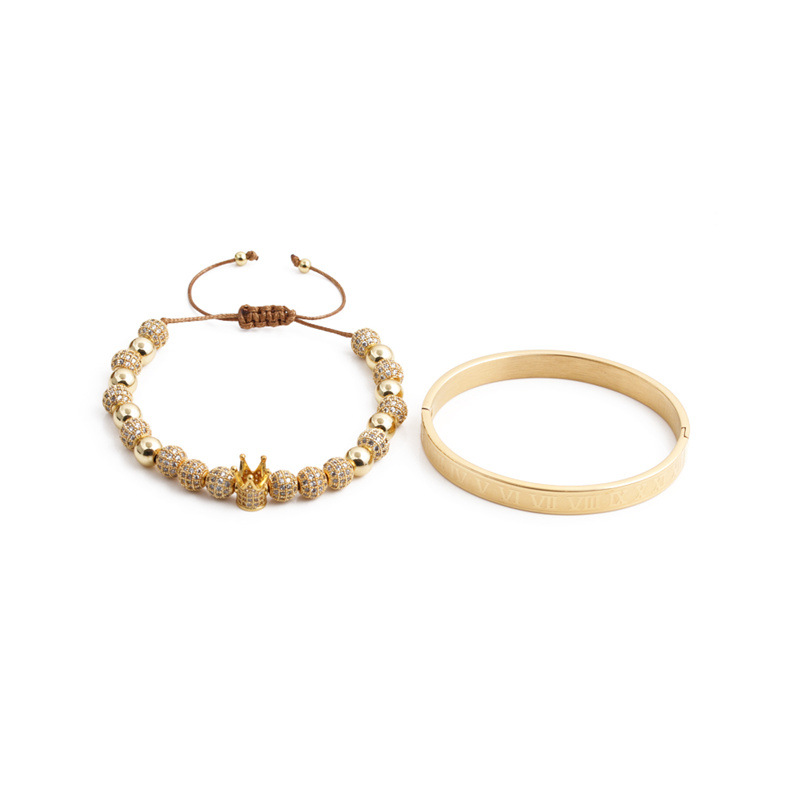 Bracelet En Cuivre Simple Couronne D&#39;or En Gros display picture 2