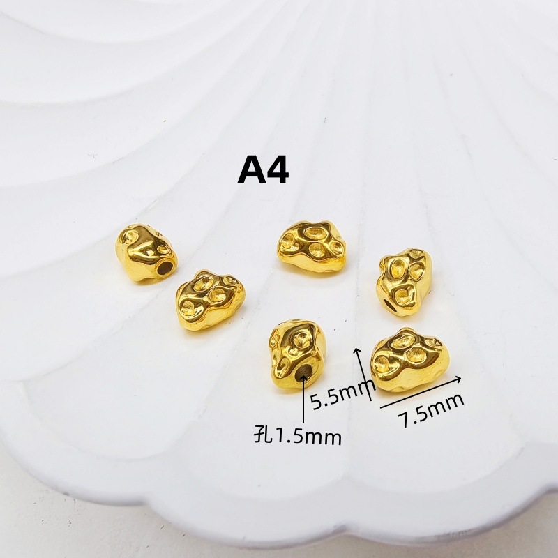 チタン鋼バロックスペーサービーズ 18K リアルゴールド手作り DIY パールブレスレットネックレスアクセサリー特殊形状ビーズ非標準砂利|undefined