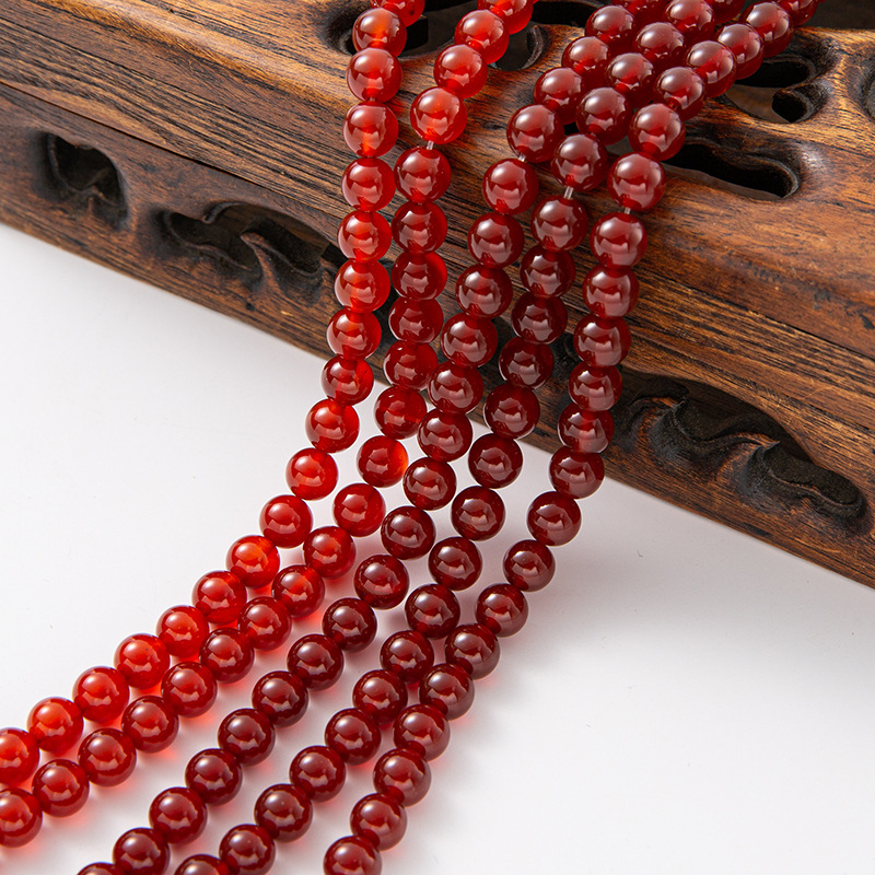 Precio de fábrica de 7A perlas de Buda naturales ágata rojo a granel diy accesorios de joyería perlas de ágata negro perlas semiacabadas