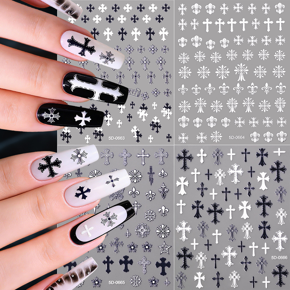 Three dimensional nail stickers
