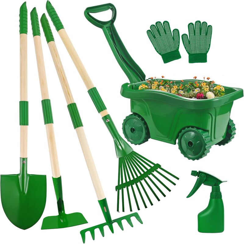 Factory direct cross-border children's 6-piece gardening tools rake kids gardening tools