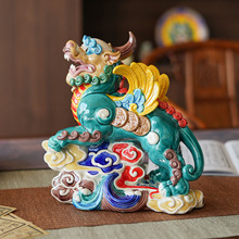 马年商务企业礼品套装飞天貔貅国潮文创手工家居中高端陶瓷摆件