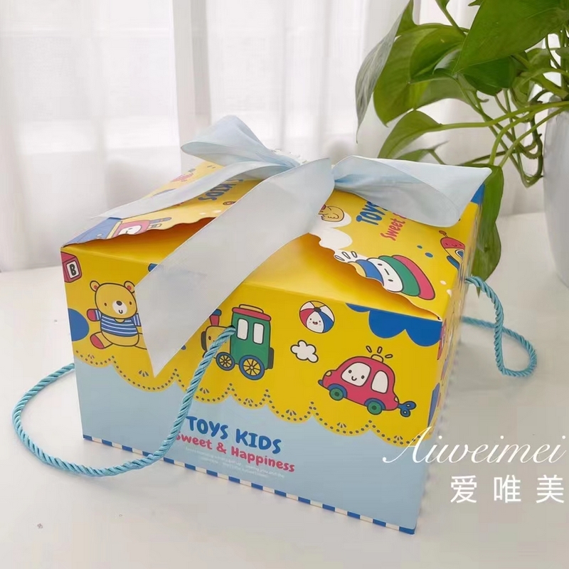 Cumpleaños de bebés de luna llena, 100 días, caja de regalo, caja vacía, caja de dulces de boda portátil, caja de regalo de mano, embalaje de vuelta image 10