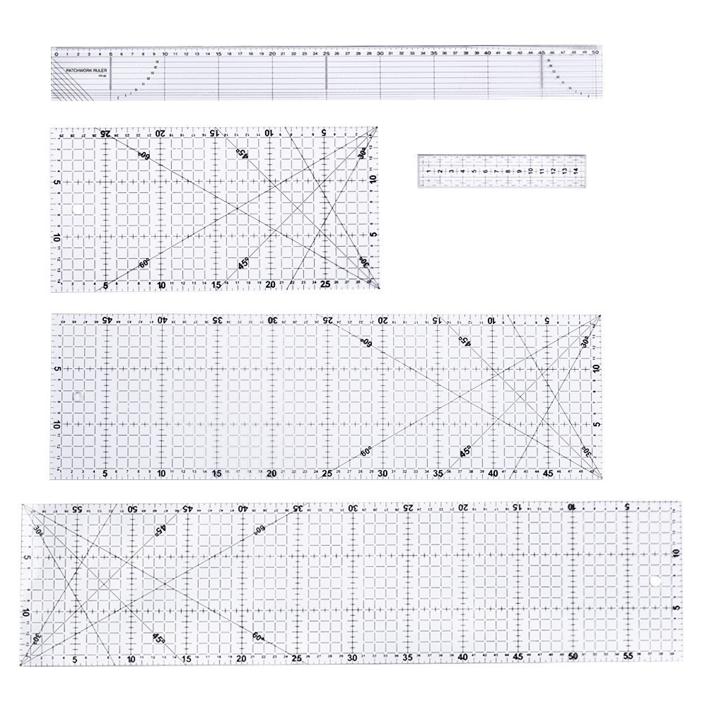 Regla de costura acrílica cuadrada negra transparente cuadrada regla material de herramientas de fabricación de ropa