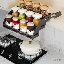 厨房吊柜升降拉篮橱柜下拉式调料品置物架高柜顶柜上下伸缩收纳架