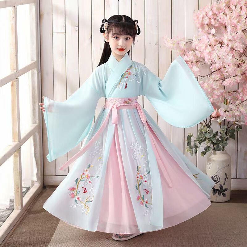 fairy dresses for girls Fairy Princess Dress Cute Flower Girls Dresses with Bow Tulle Gown Embroidery Dress Green / 160 cm