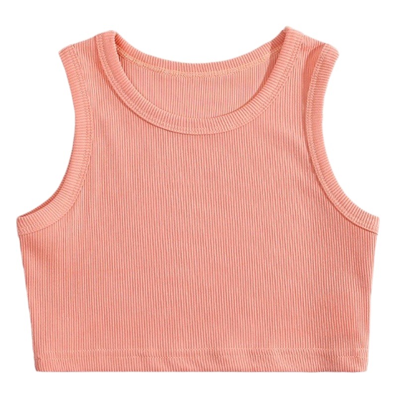 Especial transfronterizo para niños de verano europeo y americano chaleco infantil en forma de I para niñas del sudeste asiático honda ropa interior color sólido chaleco corto