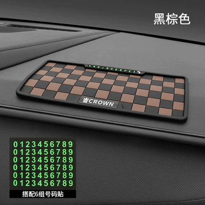 Anti-slip mat – Car Storage Pad - diamond-anti-slip-mat-crown-black-brown-with-number-plate
