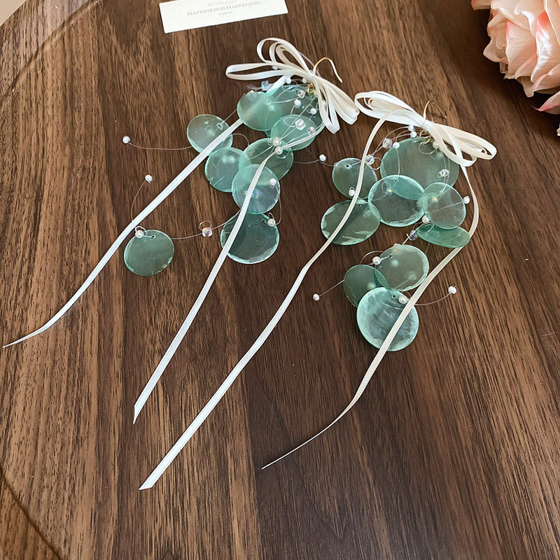 海边度假风花朵贝壳流苏长款耳环轻奢高级感耳钉女耳饰设计感小众|undefined