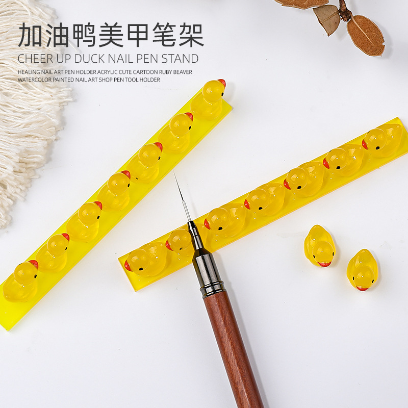 Nail art pen holder acrylic multi-grid pen storage desktop crystal pen color drawing pen pull line pen holder nail shop tools